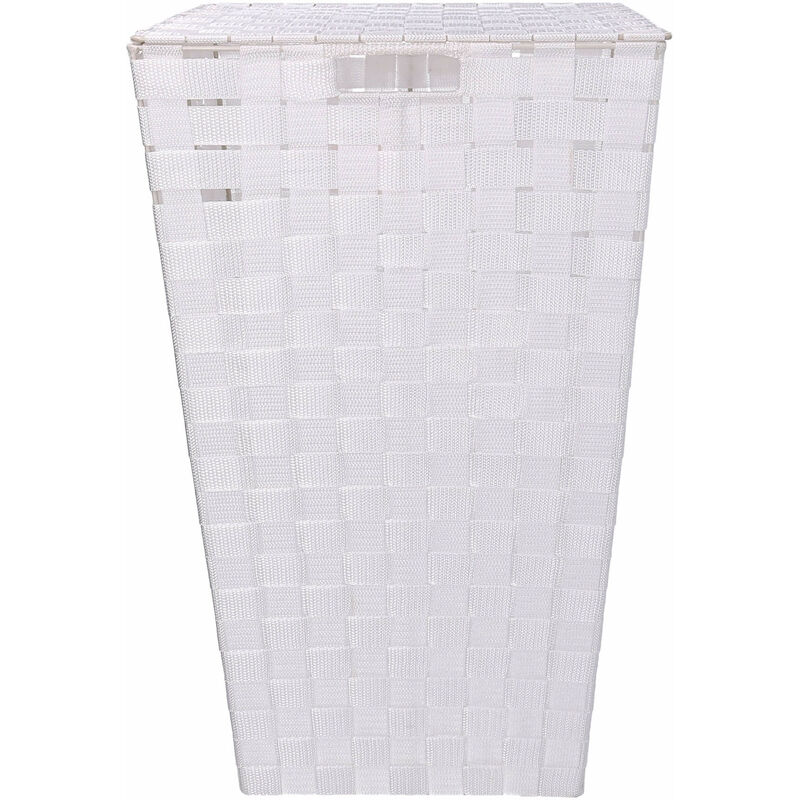 Cesta Portabiancheria Quadro 33x33xh53 cm in Poliestere Bianco