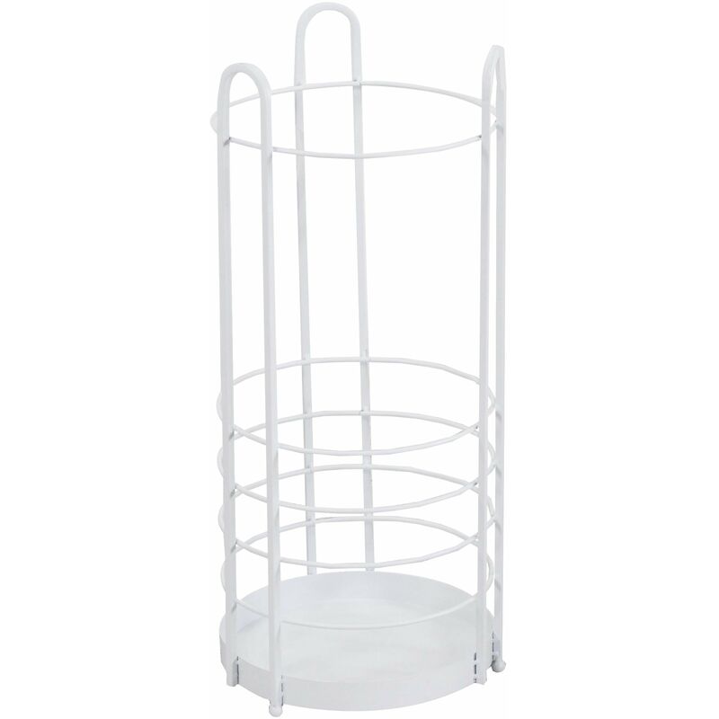Homcom Portaombrelli in Metallo Lavorazione Ombrelli con Salvagoccia Bianco