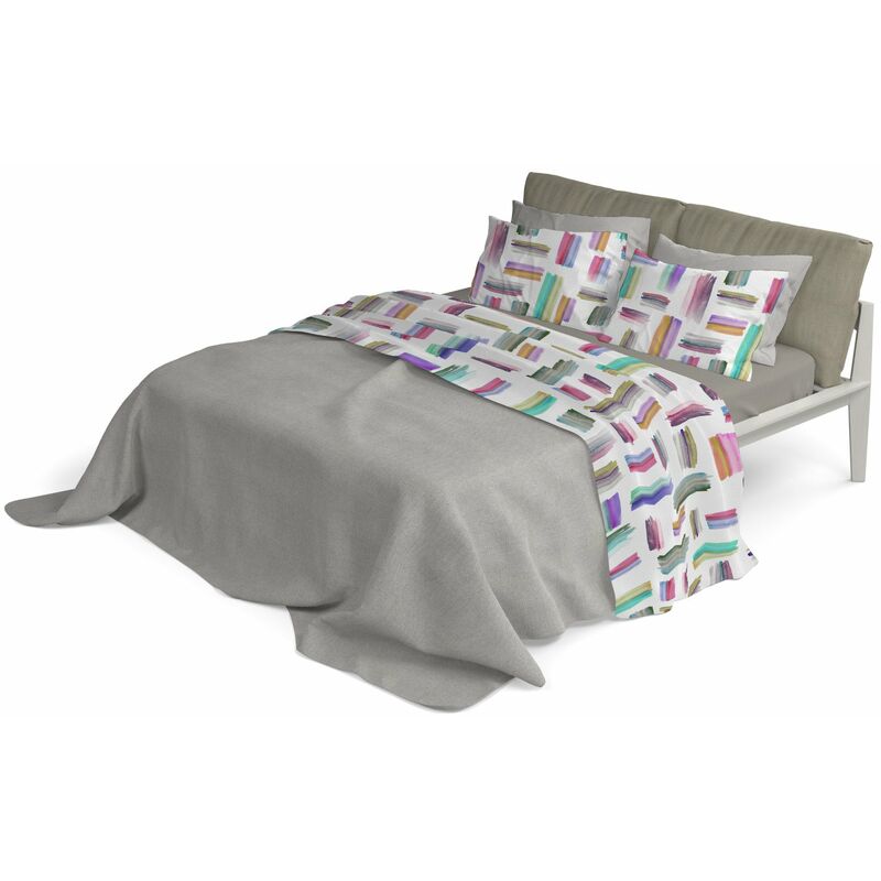 Set Lenzuola Singolo con Stampa Sopra Sotto e Federe Multicolor