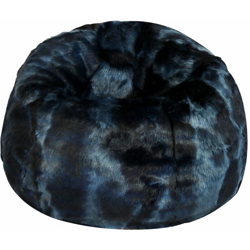 Maxy Pouf 80x80x70 cm in Pelliccia Sintetica Nuvola Blu