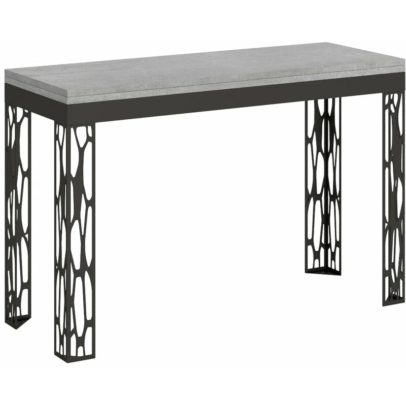 Tavolo da salotto 140x80 cm allungabile Bianco lucido e Marmo nero -  Caesaroo