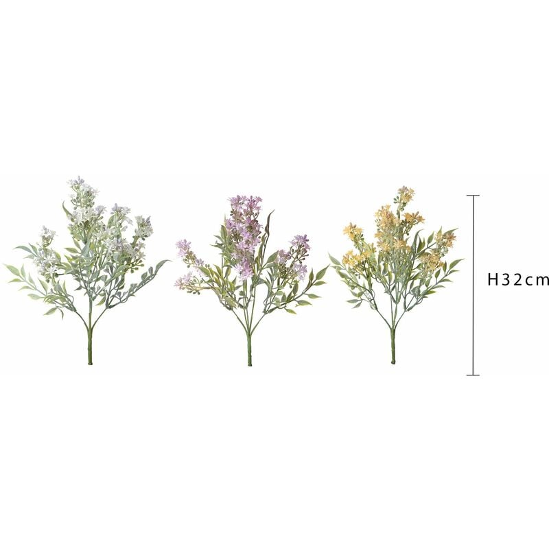 Set 6 Bouquet Artificiali Mini Gypsophila H 32 cm