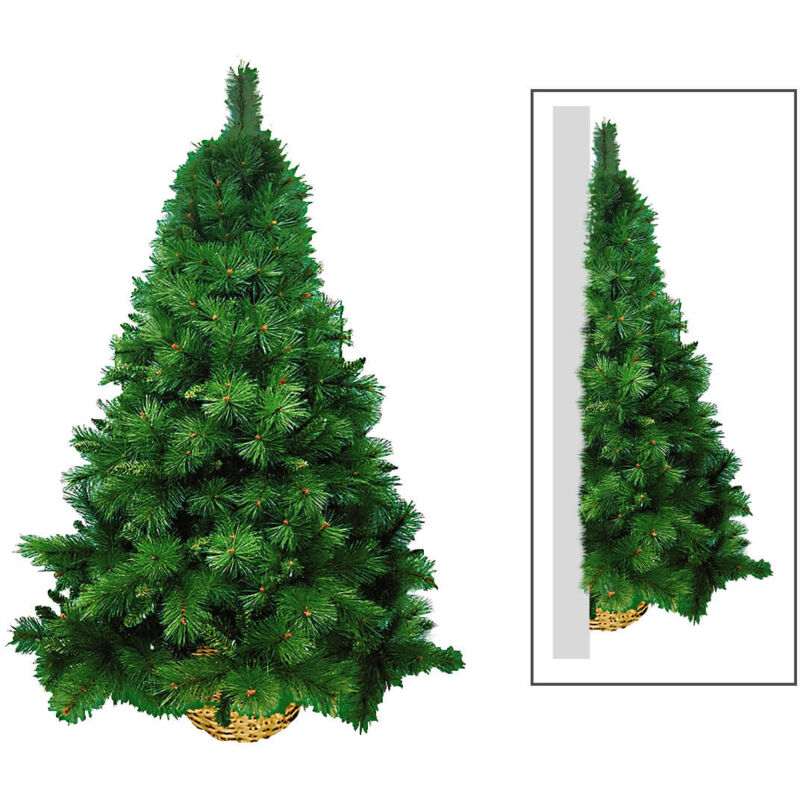Wuudi Albero di Natale Albero di Natale artificiale in PVC con luci LED multicolori e base per decorazioni natalizie 120 cm verde 