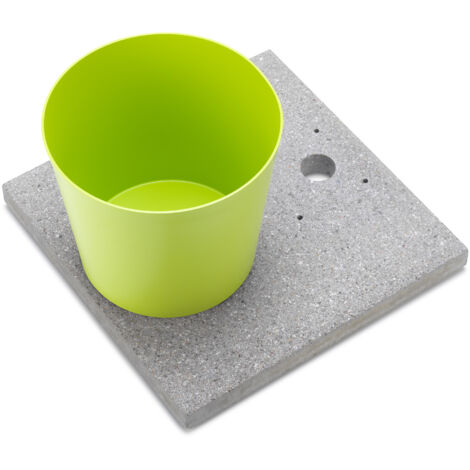 Base con Vaschetta per Fontane con Ghiera Piccola 40x40x5 cm in Cemento Belfer 42/BSE/4 Verde Acido