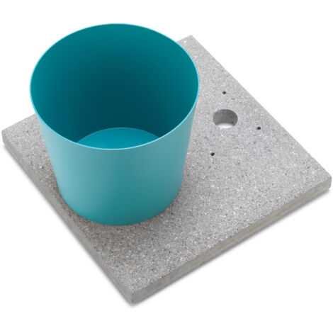 Base con Vaschetta per Fontane con Ghiera Grande 40x40x5 cm in Cemento Belfer 42/BSE/3 Turchese