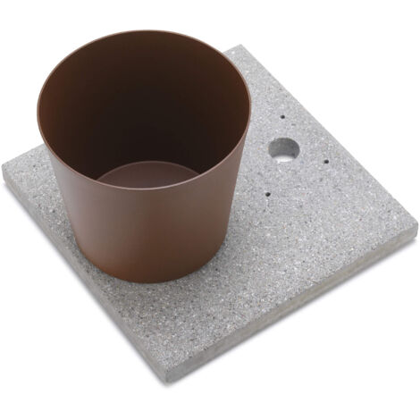 Base con Vaschetta per Fontane con Ghiera Grande 40x40x5 cm in Cemento Belfer 42/BSE/3 Ruggine