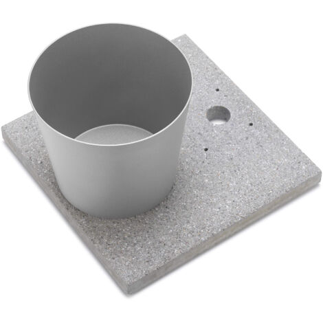 Base con Vaschetta per Fontane con Ghiera Grande 40x40x5 cm in Cemento Belfer 42/BSE/3 Alluminio
