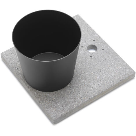 Base con Vaschetta per Fontane con Ghiera Piccola 40x40x5 cm in Cemento Belfer 42/BSE/4 Antracite