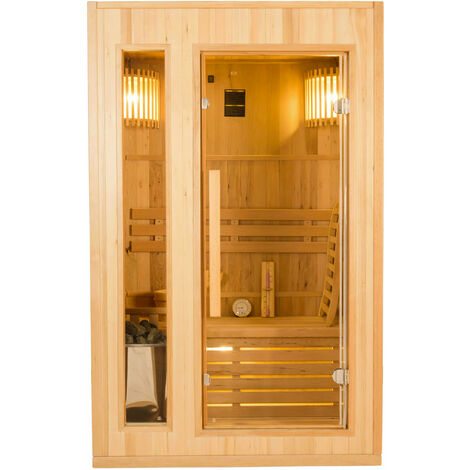 Sauna Finlandese ad Infrarossi 2 Posti 120x110 cm H190 in Legno di Abete Zen 2 (1/5)