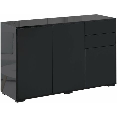 Mobile Multiuso 117x36x74 cm in Legno particolato E1 Nero