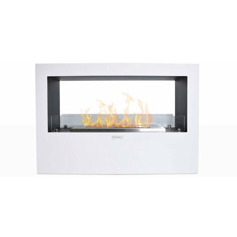 Camino a Bioetanolo da Pavimento 100x30x70 cm Giotto S Bianco (1/5)