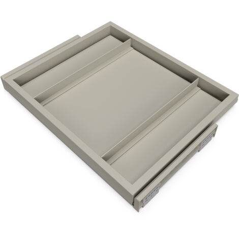 Kit Vassoio e Telaio per Armadio Regolabile 600 mm Emuca Grigio Pietra (1/5)