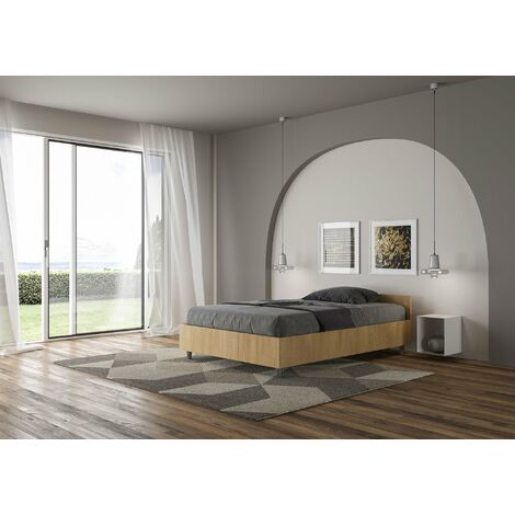 Letto Singolo 80x190 cm Senza Rete Demas Testata Dritta Quercia