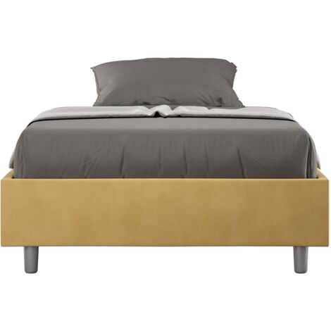 Letto Matrimoniale Francese Sommier 140x200 cm Senza Rete Azelia Ocra (1/4)
