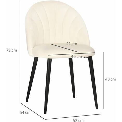 HOMCOM Set 2 Sedie da Salotto e Sala da Pranzo Imbottite con Design Nordico  ed Ergonomico, in Metallo e Tessuto Effetto Velluto Verde Chiaro, 52x54x79  cm