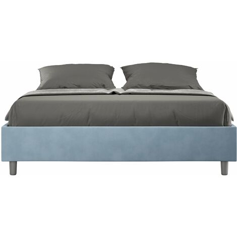 Letto Matrimoniale Sommier 160x210 cm con Rete Azelia Azzurro