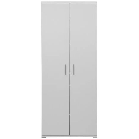 Armadio 2 Ante 6 Ripiani 72,3x36x177,1 cm in Truciolare Nobilitato Bianco