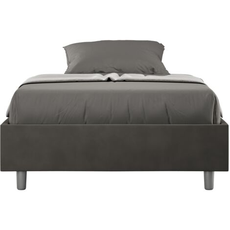 Letto Matrimoniale Francese Sommier 140x200 cm Senza Rete Azelia Grigio (1/4)