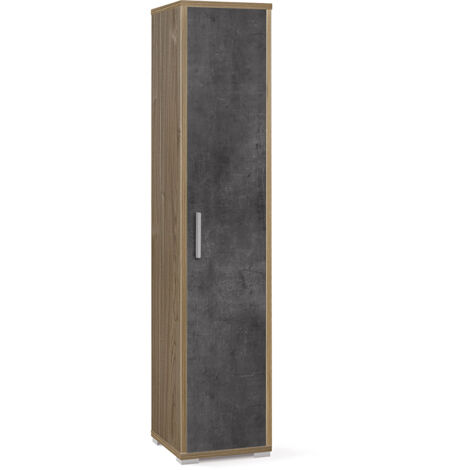 Armadio 1 Anta 39x182x41 cm Noce Stelvio/Ossido Nero (1/3)