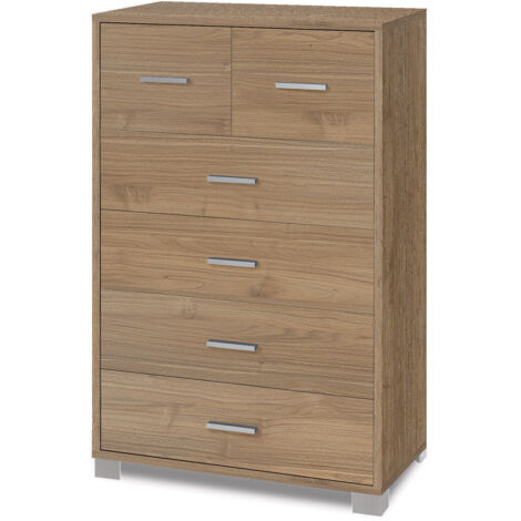 Cassettiera 4+2 Cassetti 70x112x41 cm Noce Stelvio (1/3)