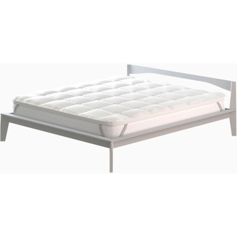 Topper Matrimoniale Trapuntato 600 gr/mq con Elastici Plus Bianco