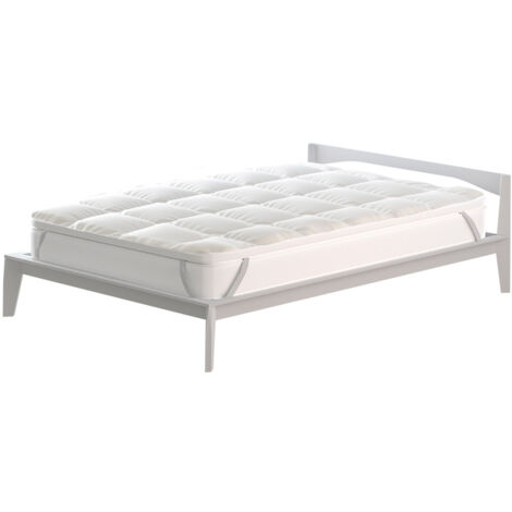 Topper 1 Piazza e Mezzo Trapuntato 600 gr/mq con Elastici Plus Bianco