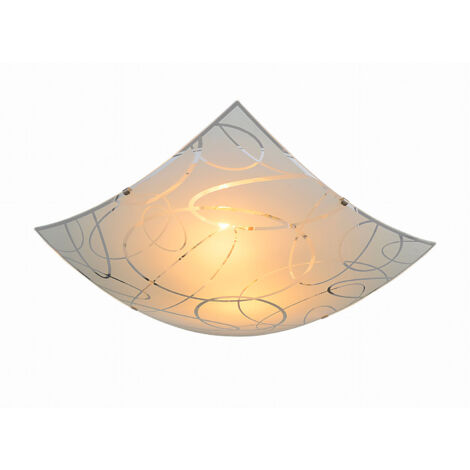 Plafoniera classico Quadra bianco, in vetro, 30x30 cm, | Leroy Merlin