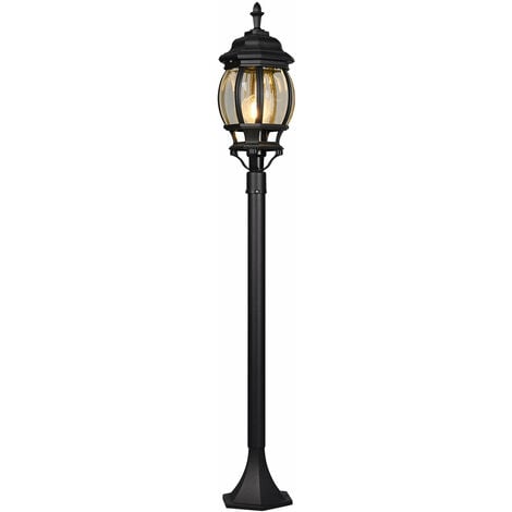 Lampada Palo da Esterno Attacco E27 in Alluminio Nero Opaco