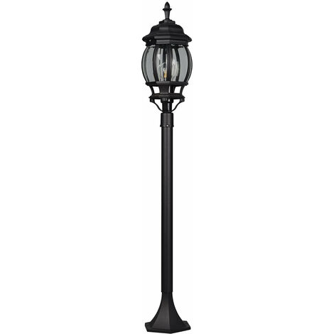 Lampada Palo da Esterno Attacco E27 in Alluminio Nero Opaco