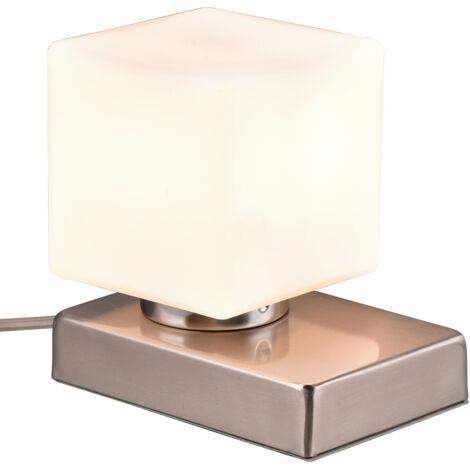 Italux Norte - Lampada da Comodino Moderna Nichel 1 Luce con Paralume