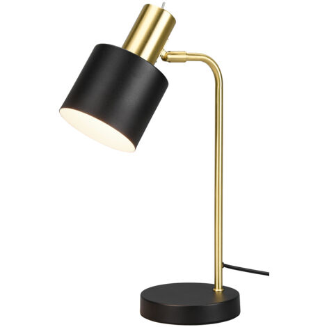 Lampada da Tavolo da Interno Attacco E14 in Metallo NERO-ORO (1/4)