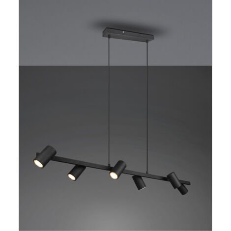 L Lampada A Sospensione Cilindro Tagliato GU10 Da Soffitto Metallo Verniciato Nero (Nero/Bianco, 40 - Foto 11