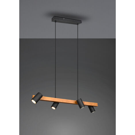 L Lampada A Sospensione Cilindro Tagliato GU10 Da Soffitto Metallo Verniciato Nero (Nero/Bianco, 40
