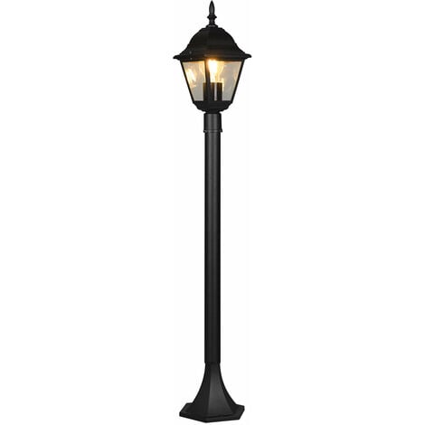 Lampada Palo da Esterno Attacco E27 in Alluminio Nero Opaco