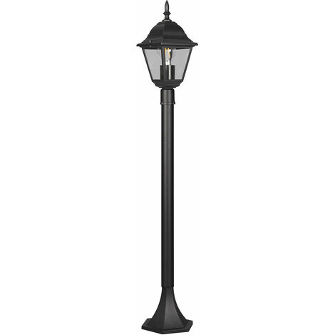 Lampada Palo da Esterno Attacco E27 in Alluminio Nero Opaco