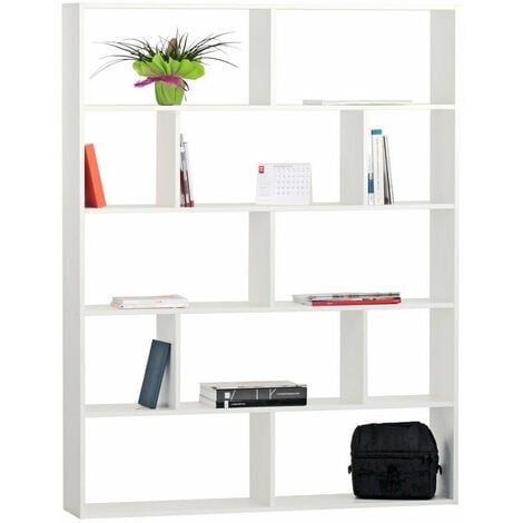 Libreria Moderna 3 Ripiani 110x97x25 cm in Legno Melaminico Bianco