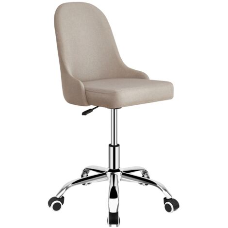 Sedia Attesa PIRU, Base In Metallo, Imbottita, Tessuto Grigio Chiaro