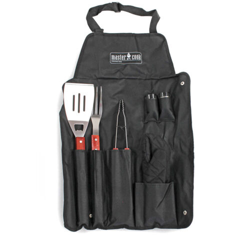 Set Accessori Barbecue Professionali In Acciaio - Con Pinza, Forcone, Spatola, Guanto E Grembiule - Foto 3