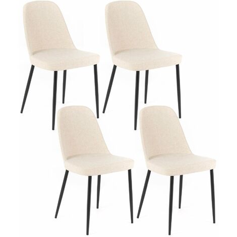 Set 4 Sedie 55x46xH85 cm in Tessuto Tamara Beige (1/5)
