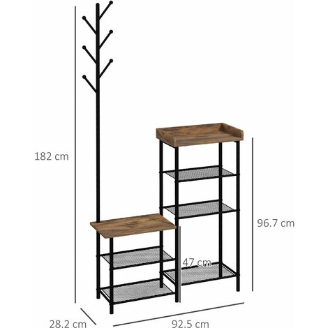 Panca rustica per scarpe, portascarpe, organizer per scarpe, scarpiera, panca per scarpe da ingresso, scarpiera in legno - Italia