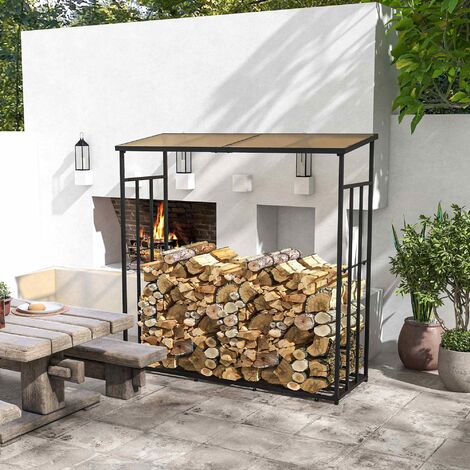 Legnaia Esterno Gardiun Wood Shed I 143x70x145cm Acciaio Zincato con  Tettoia Impermeabile, Telo Protettivo e Supporto Inferiore