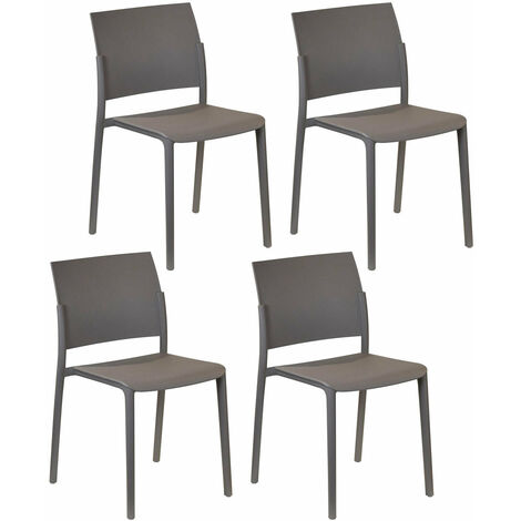 Set 4 Sedie 55x52,5xH81 cm in Polipropilene Venus Visone (1/4)
