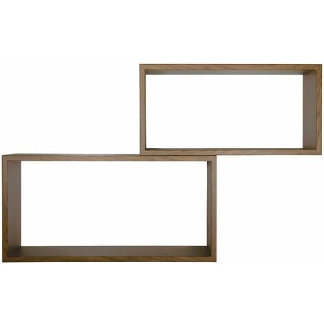 Mensola a cubo quadrata e squadrata, Legno MDF, Bianco (set da 3 pezzi)