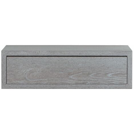 Mensola da Parete 1 Cassetto 45x13,4x20 cm in Fibra di Legno Lego Rovere  Grigio New