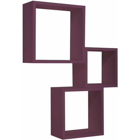 Set 3 cubi, mensole in legno Incubo da parete design moderno con