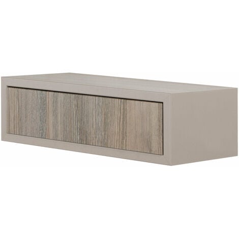 Mensola da Parete 1 Cassetto 45x13,4x20 cm in Fibra di Legno Lego Marrone e  Rovere