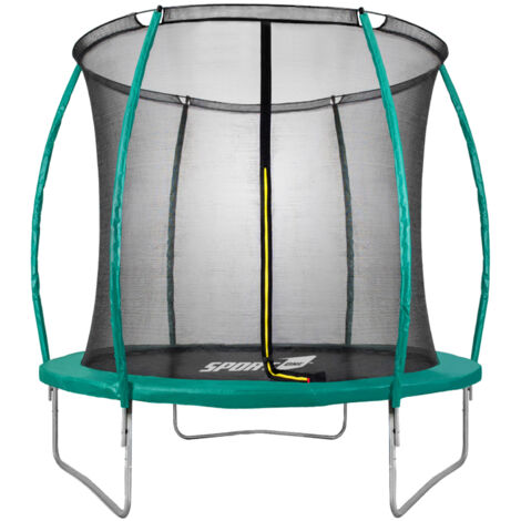 Trampolino Tappeto Elastico Ø183x200 cm in Acciaio con Rete di Protezione Verde e Nero