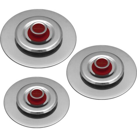Kit 3 Coperchi Magici Antiodore Ventur Magic Ø27, Ø31, Ø35 cm Cooker in Acciaio Inox Pomello Rosso