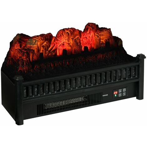 Camino Elettrico HOMCOM - Effetto Fiamma, 1000W/2000W, In ABS E Vetro, Nero, 45x28x54cm - Foto 5