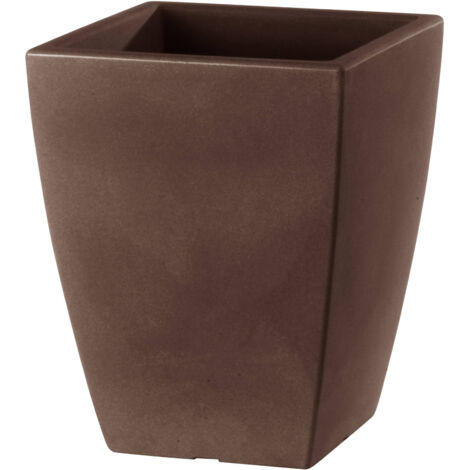 Vaso 29x29x36cm in Resina Tulli Quadro Veneto Essential 35 Bronzo